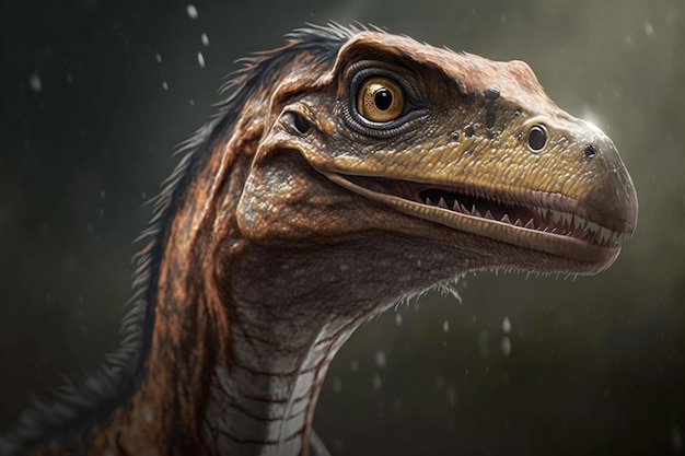 CloseUp Portrait of a Raptor Generative AI