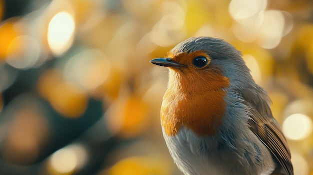 Closeup Portrait of a Robin Bird