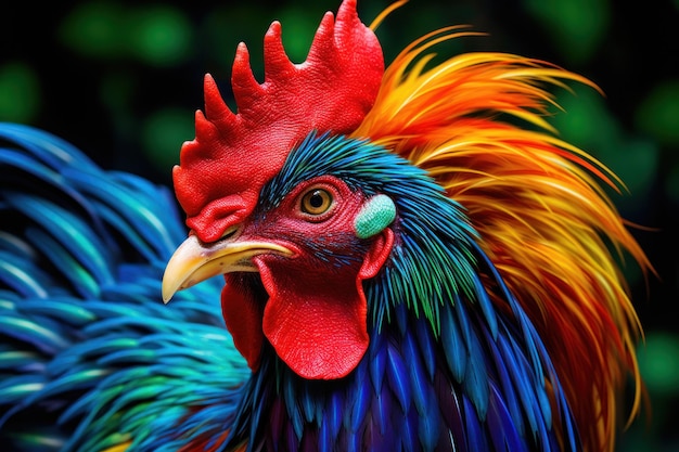 Closeup portrait of a rooster