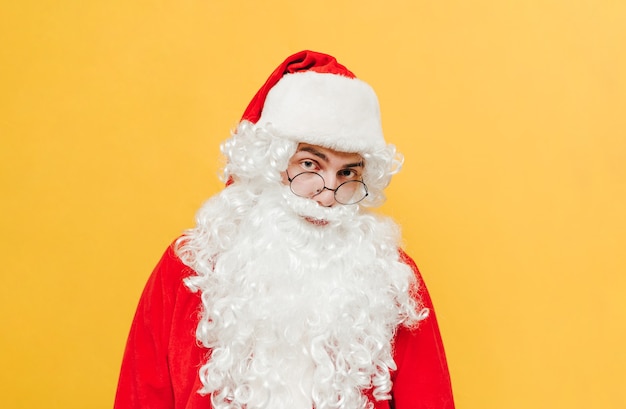 Closeup portrait of a Santa Claus standing