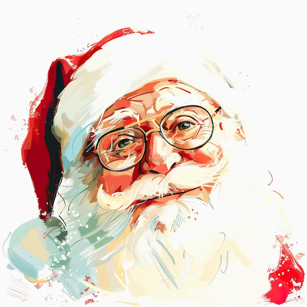 Photo a closeup portrait of santa claus with a white beard and red hat