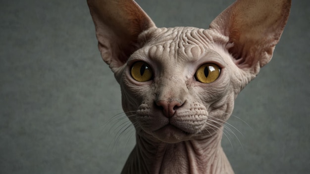 Photo closeup portrait of a sphynx cat