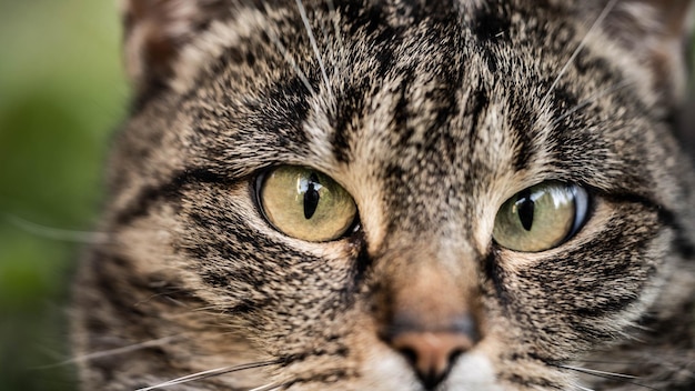 Closeup portrait of a tabby cat incredible wildlife