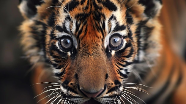 CloseUp Portrait of a Tiger Cub