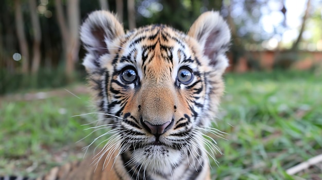 Closeup Portrait of a Tiger Cub