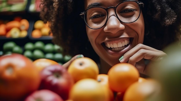 Closeup portrait woman grocery shopping