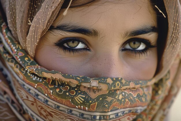 Closeup portrait of a womans eyes