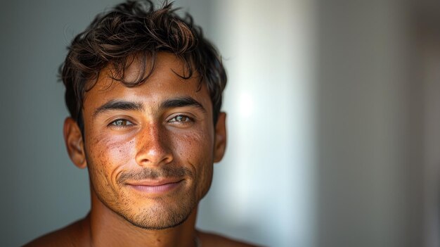 Closeup portrait of a young man smiling