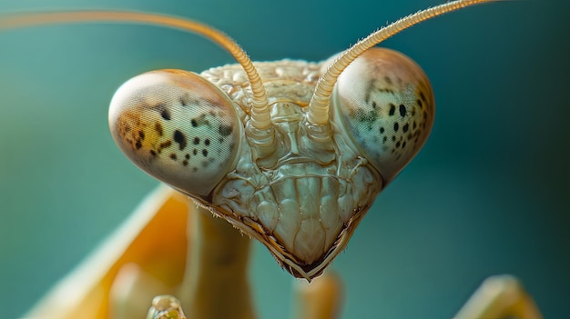 Photo closeup of a praying mantis39s face and eyes