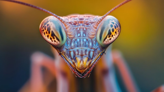 Closeup of a Praying Mantiss Face