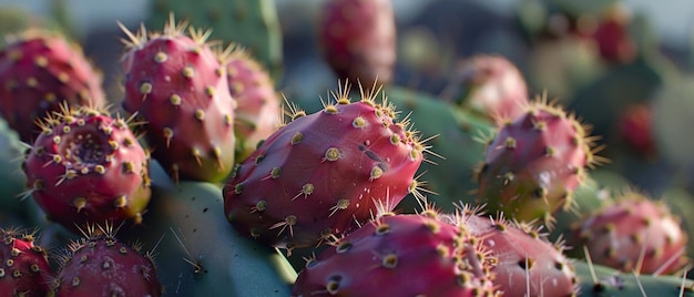 CloseUp of a Prickly Pear Cactus Fruit with Its Spines