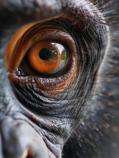 Photo closeup of primate eye wildlife photography and animal conservation