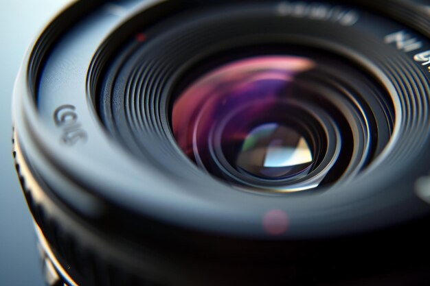 Closeup of professional camera lens