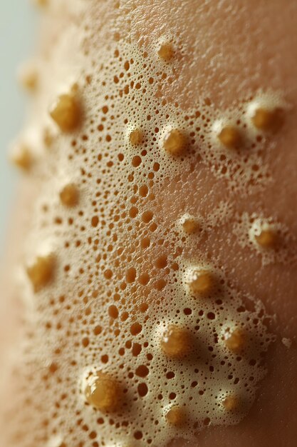 Closeup of psoriasis on arm showing inflamed scaly patches High detail photorealistic texture