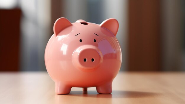 Closeup of Putting a Coin in a Piggy Bank