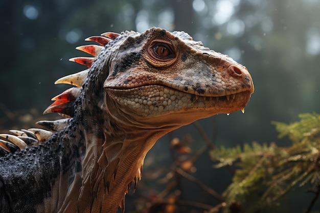 CloseUp of Qianzhousaurus Natural light Generative AI