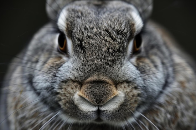 Closeup of a rabbits face