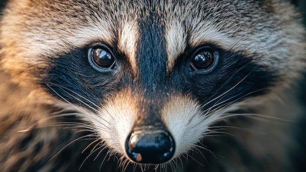 Closeup of a Raccoons Face