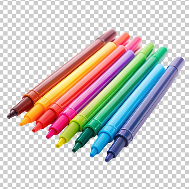 Closeup rainbow color markers