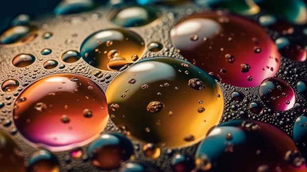 Closeup Of Raindrops On Glass Generative ai