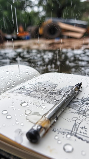 CloseUp of RainSoaked Sketches