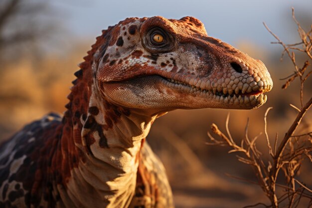 CloseUp of Rajasaurus Natural light Generative AI