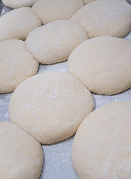 Closeup of readytobake sourdough bread dough with yeast