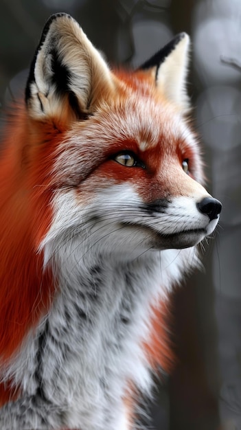 closeup of a red fox in natural habitat