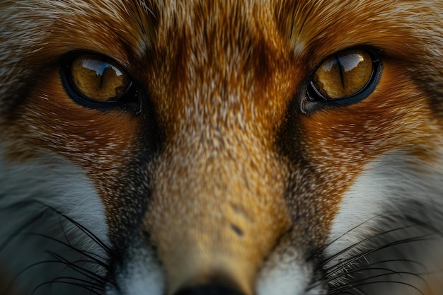 Photo closeup of red foxs face