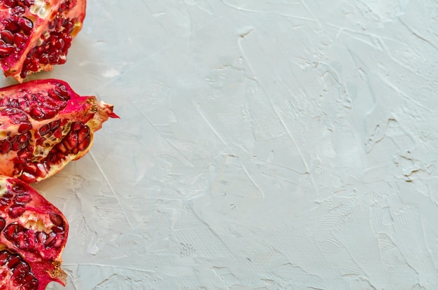 Closeup of red ripe pomegranates