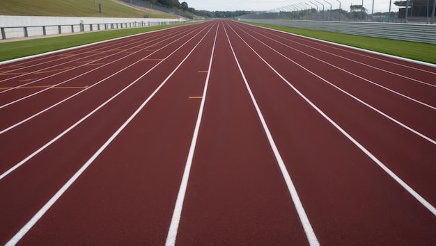 Photo closeup of a red running track ideal for sports events and training