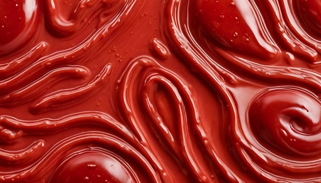 Photo closeup of red tomato paste texture