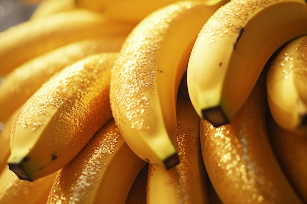 Closeup of ripe bananas with a golden hue natural snack fresh fruit Banana image photography