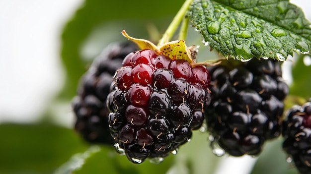 Closeup of Ripe Blackberry in a Garden