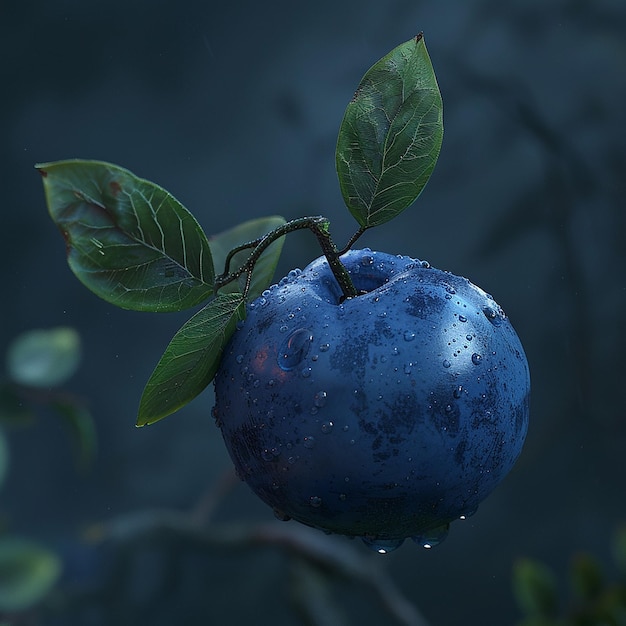 CloseUp of Ripe Dark Blue Blueberry