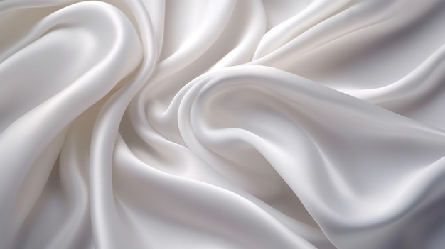 closeup of rippled white silk fabricwhite fabric drape