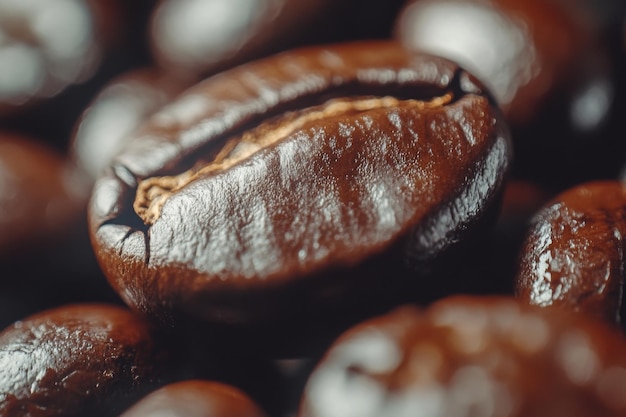 Photo closeup of roasted coffee beans