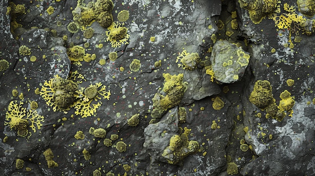 Closeup of a rocky surface with lichen