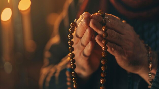 Photo closeup rosary prayer reflection image