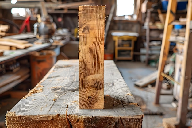 Closeup of RoughSawn Lumber in Workshop