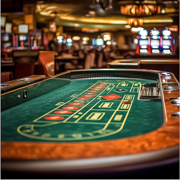 Closeup of a Roulette Table in a Casino