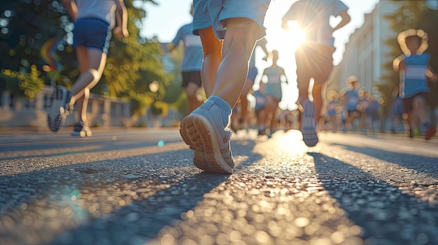 CloseUp of Runner39s Feet During a Race