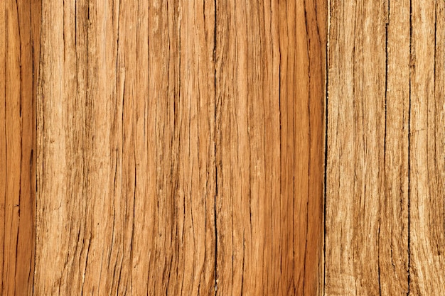 Closeup of rustic weathered wood planks with grain and texture