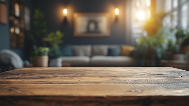 CloseUp of Rustic Wooden Table