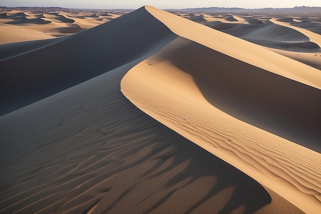 Closeup of sand dunes formed by wind