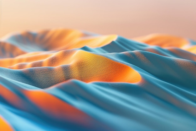 Photo closeup of sand dunes with blue and orange hues