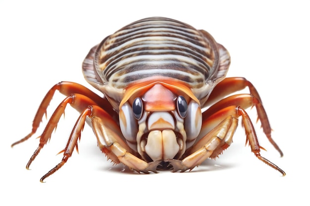 Closeup of a Sandbug isolated on a white background