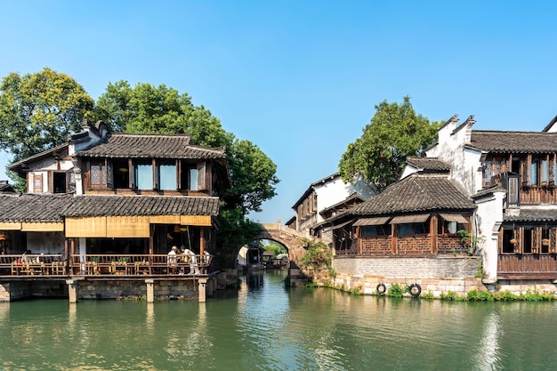 Closeup of the scenery of Wuzhen China