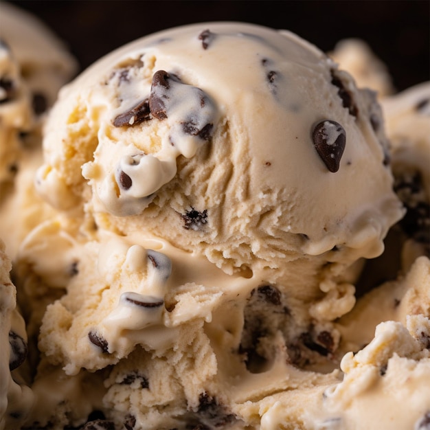 Photo a closeup of a scoop of ice cream