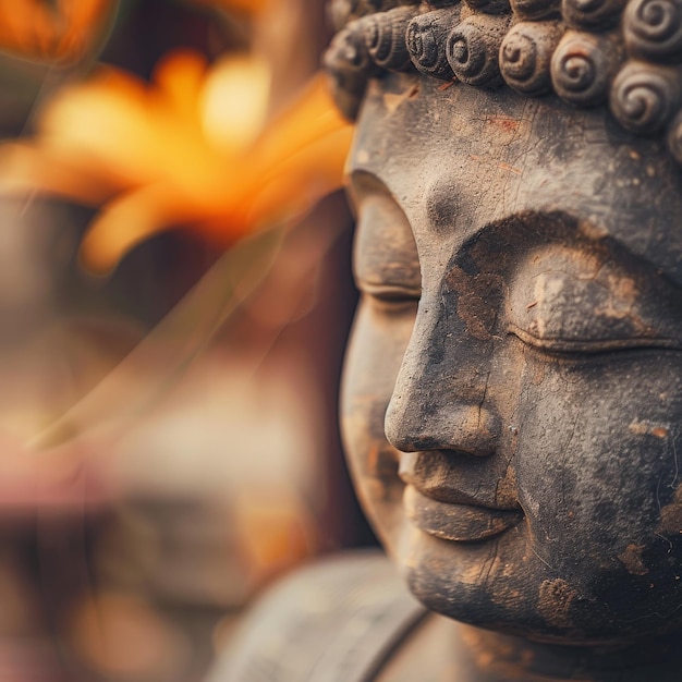 CloseUp of a Serene Buddha Statue